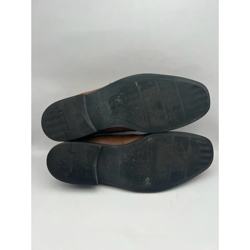 Clarks Tilden Free Brown Leather Loafers Men Size 11.5